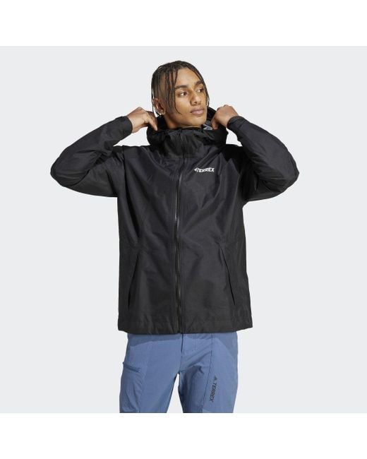 Adidas Black Terrex Xperior Gore-tex Paclite Rain Jacket for men