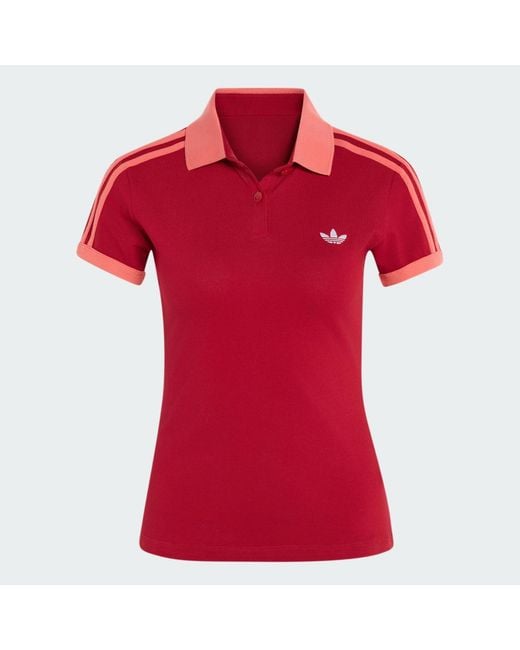 Adidas Red 3-Stripes Polo