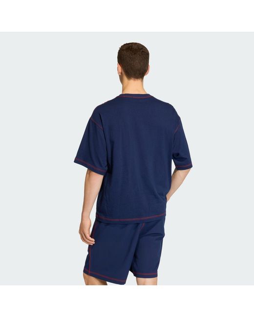 Adidas Blue Trefoil Essentials T-Shirt for men