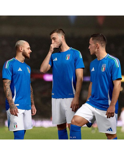 Adidas Blue Italy 2024 Home Authentic Jersey for men
