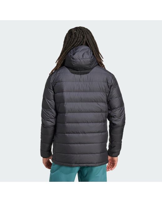 Adidas Gray Terrex Multi Light Down Climawarm Hooded Jacket for men