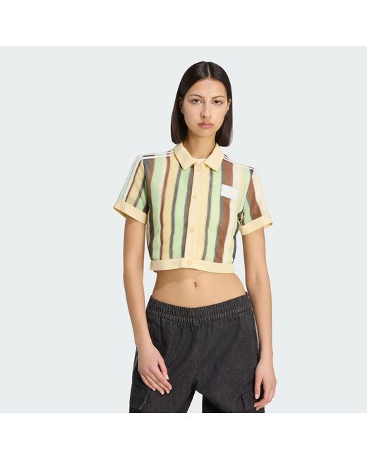 Adidas Multicolor Originals Summer Glow Striped Cropped Polo