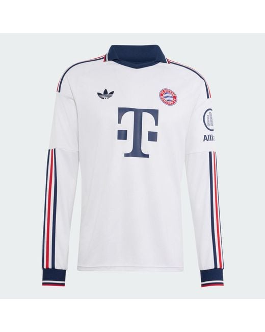Adidas White Fc Bayern 26/27 Away Jersey Long Sleeve for men