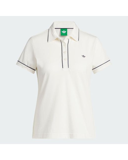 Adidas White Originals Solid Polo