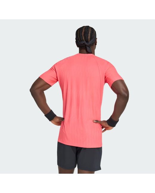 Adidas Pink Tennis Climacool+ Airchill Freelift T-Shirt for men