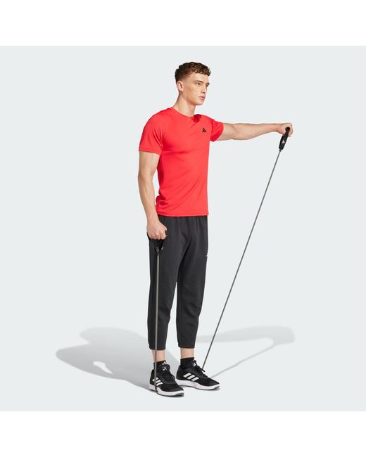 Adidas Red Train Essentials Training Tee for men
