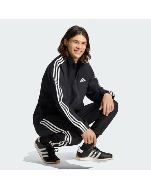 Adidas Black 3-Stripes Woven Tracksuit for men
