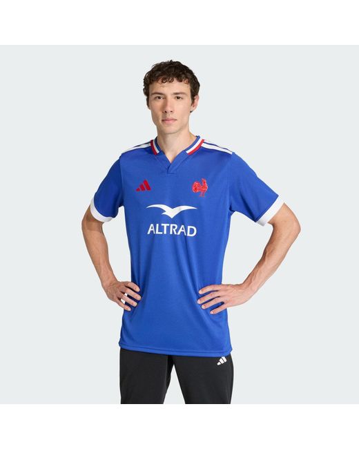 Adidas Blue France Rugby Home Replica Jersey for men