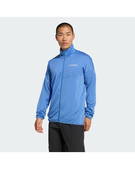 Adidas Blue Terrex Xperior Climawarm Light Fleece Jacket for men