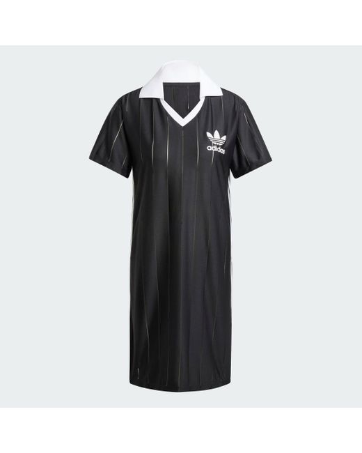 Adidas Originals Black Adicolor 3-Stripes Pinstripe Dress