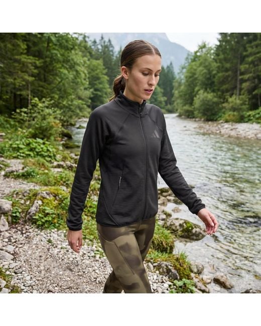 Adidas Black Terrex Xperior Climawarm+ Ventknit Fleece Jacket