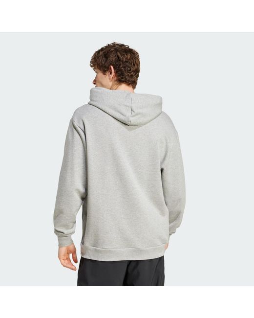 Adidas Gray Brand Love French Terry Hoodie for men