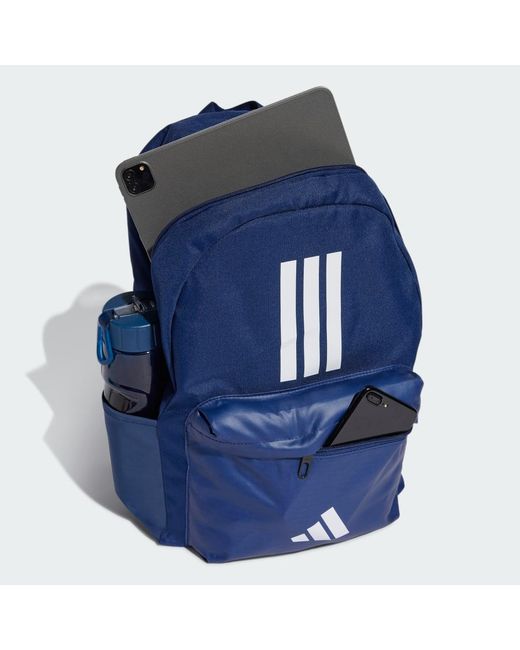 Adidas Blue Classic Back-To-School 3-Stripes Backpack