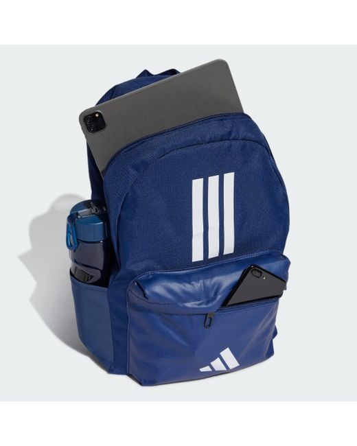 Adidas Blue Classic Back-To-School 3-Stripes Backpack