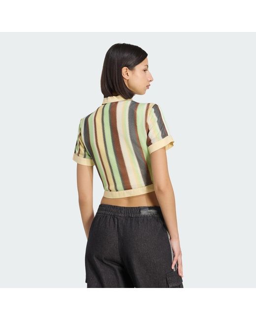 Adidas Multicolor Originals Summer Glow Striped Cropped Polo