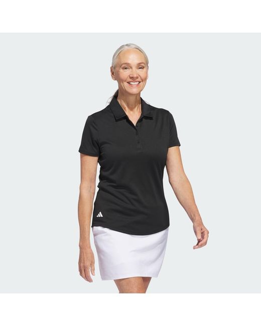 Polo Solid Performance Short Sleeve di Adidas in Black