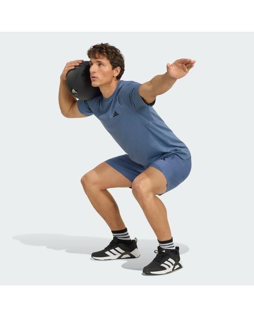 Adidas Blue Workout Essentials Base Woven Short for men