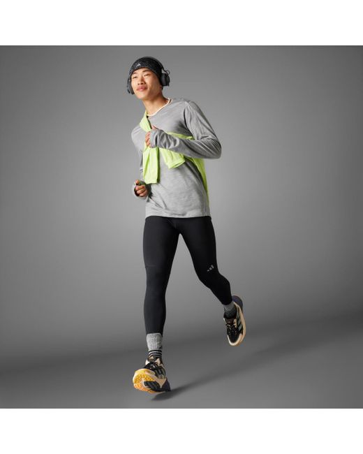 Adidas Black Ultimate Running Conquer The Elements Aeroready Warming Leggings for men