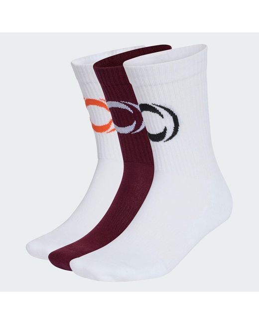 Adidas Red Cushioned Crew Socks 3 Pair Pack Ineos Grenadiers