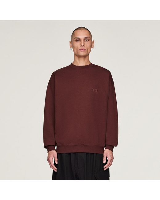 Adidas Red Y-3 Brushed Terry Crew Sweatshirt