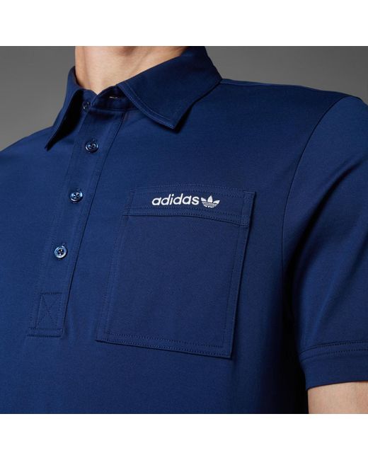 Adidas Blue Originals Archive Pocket Polo Shirt for men