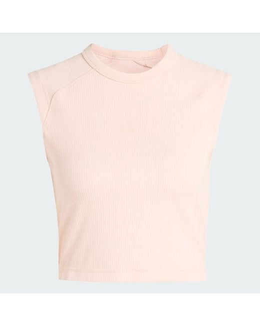 Adidas Pink All Szn Rib Tank Top