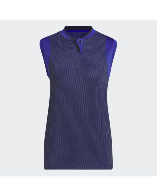 Adidas Blue Ultimate365 Tour Sleeveless Primeknit Golf Polo Shirt