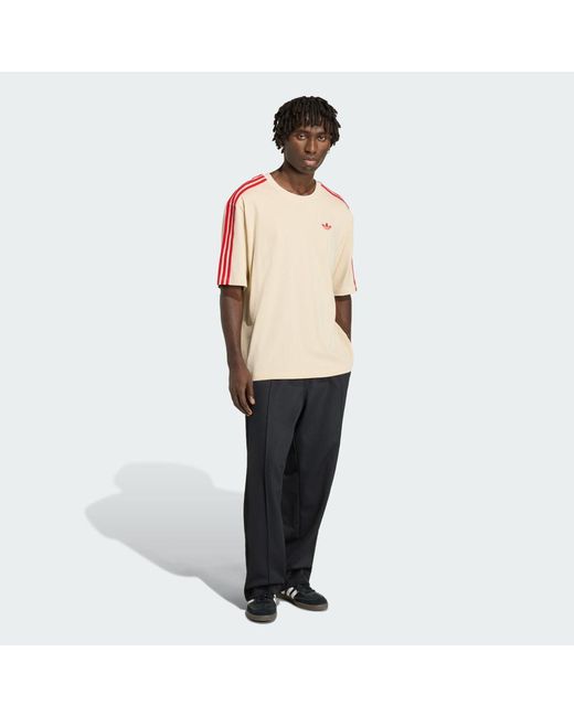 Adidas Natural Adicolor 3-Stripes Oversized T-Shirt for men