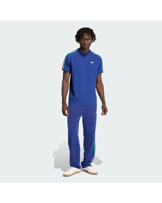 Adidas Blue 3-Stripes T-Shirt for men