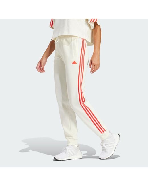 Adidas White Future Icons 3-Streifen Regular Hose