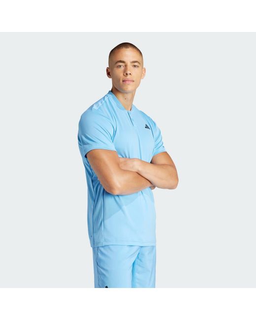 Adidas Blue Club Tennis Henley Shirt for men