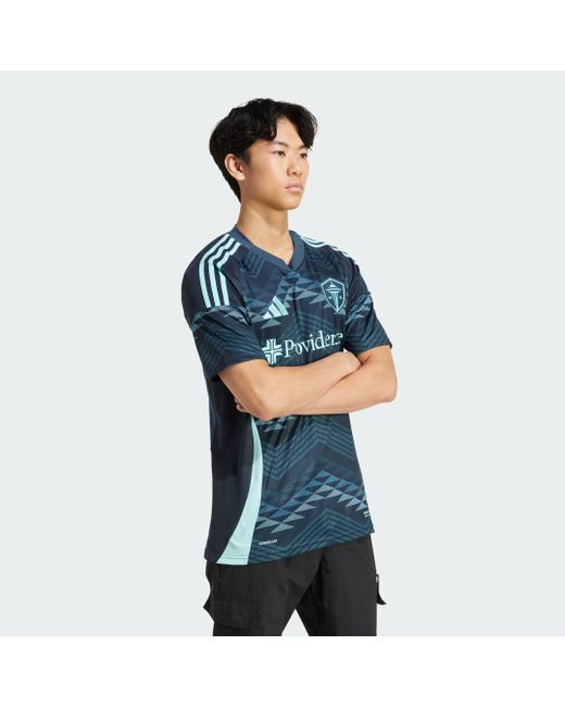 Adidas Originals Blue Seattle Sounders Fc 25/26 Away Jersey for men