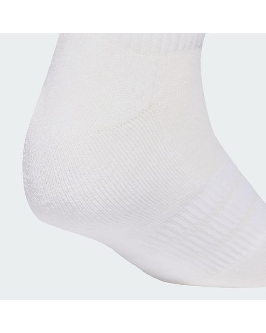 Adidas White Cushioned Essentials Low Cut Socks 3 Pair Pack