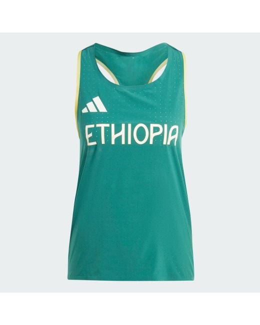 Canotta Da Running Team Ethiopia di Adidas in Green