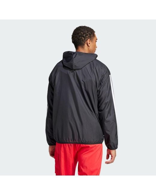Adidas Gray Essentials 3-Stripes Windbreaker for men