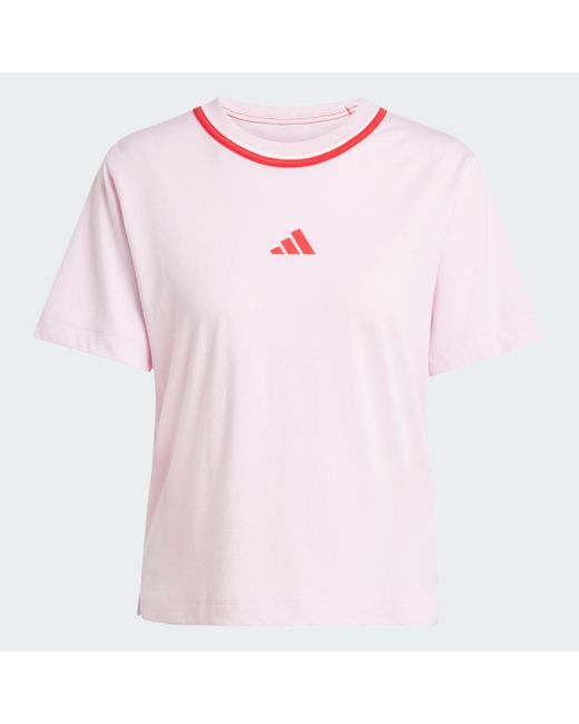 Adidas Pink Essentials Color Pop Cotton Tee