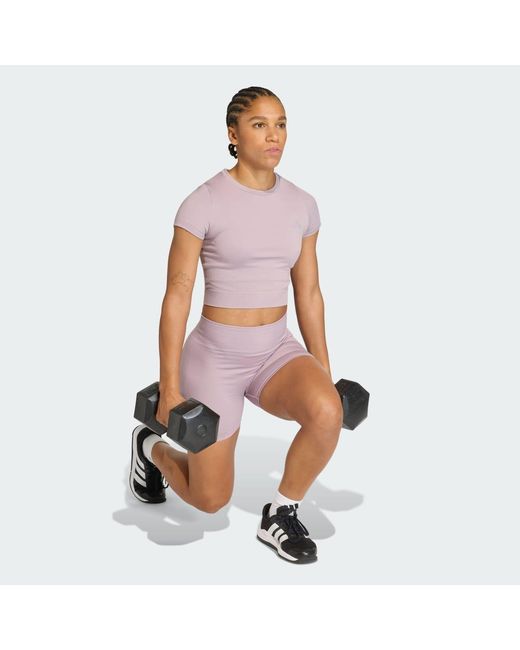 Adidas Purple Workout Essentials Knit Baby T-Shirt