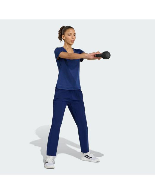 Adidas Blue Workout Essentials Woven Joggers