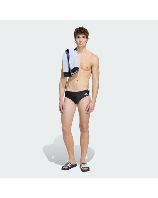 Adidas Blue 3S Swim Trunks for men