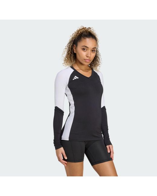 Adidas Blue Quickset Long Sleeve Volleyball Jersey
