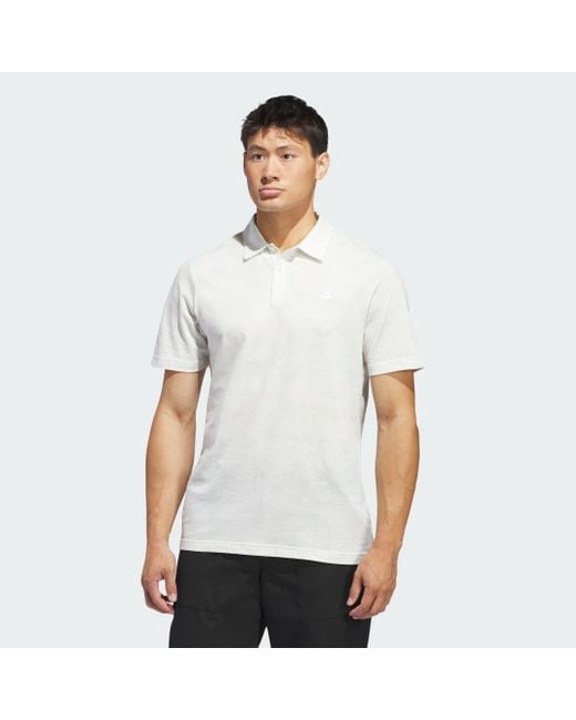 Adidas White Go-to Printed Mesh Polo Shirt for men