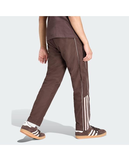 Adidas Originals Brown Half Stripes Track Pants for men