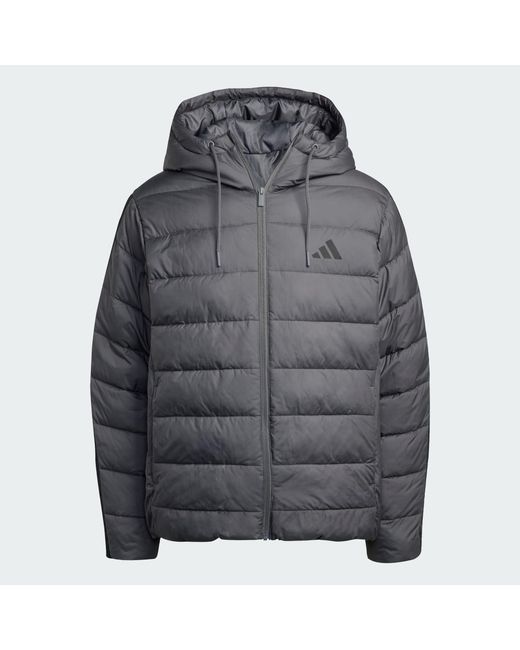 Adidas Gray Essentials Climawarm 3-Stripes Synthetic Down Jackets for men