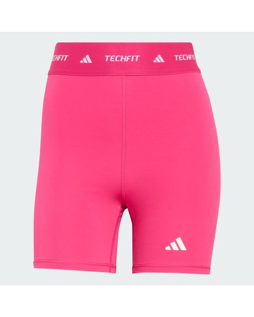Adidas Pink Techfit Short Leggings