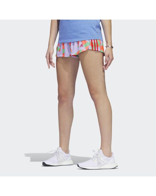 Adidas Blue X Farm Rio Pacer 3-Stripes Knit Shorts