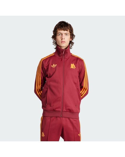 Adidas Red As Roma Beckenbauer Track Top for men