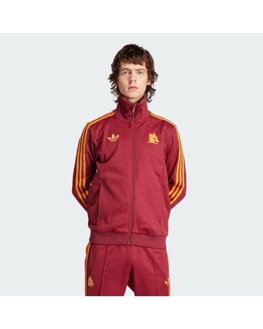 adidas beckenbauer jacket maroon