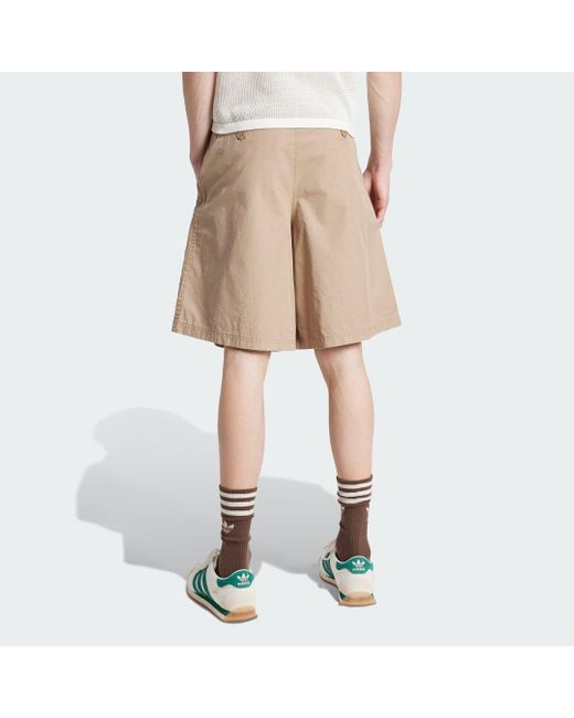 Adidas Natural Wide Leg Bermuda Shorts for men