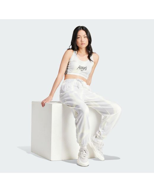 Adidas White Dye Allover Print Joggers
