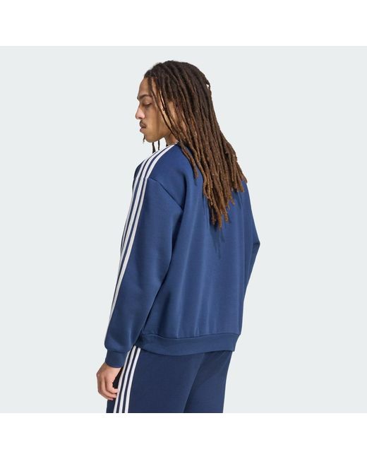 Adidas Blue Adicolor 3-Stripes Oversized Crewneck for men
